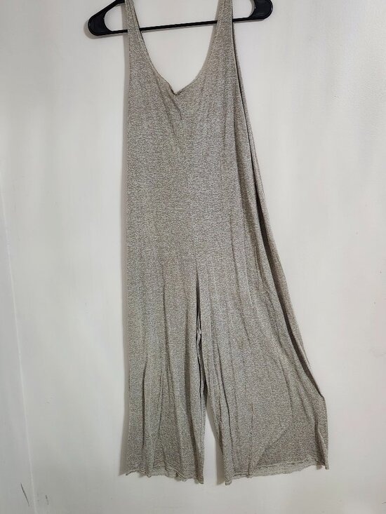 Pants - Heather Oatmeal Wide Leg Lounge Jumpsuit size M